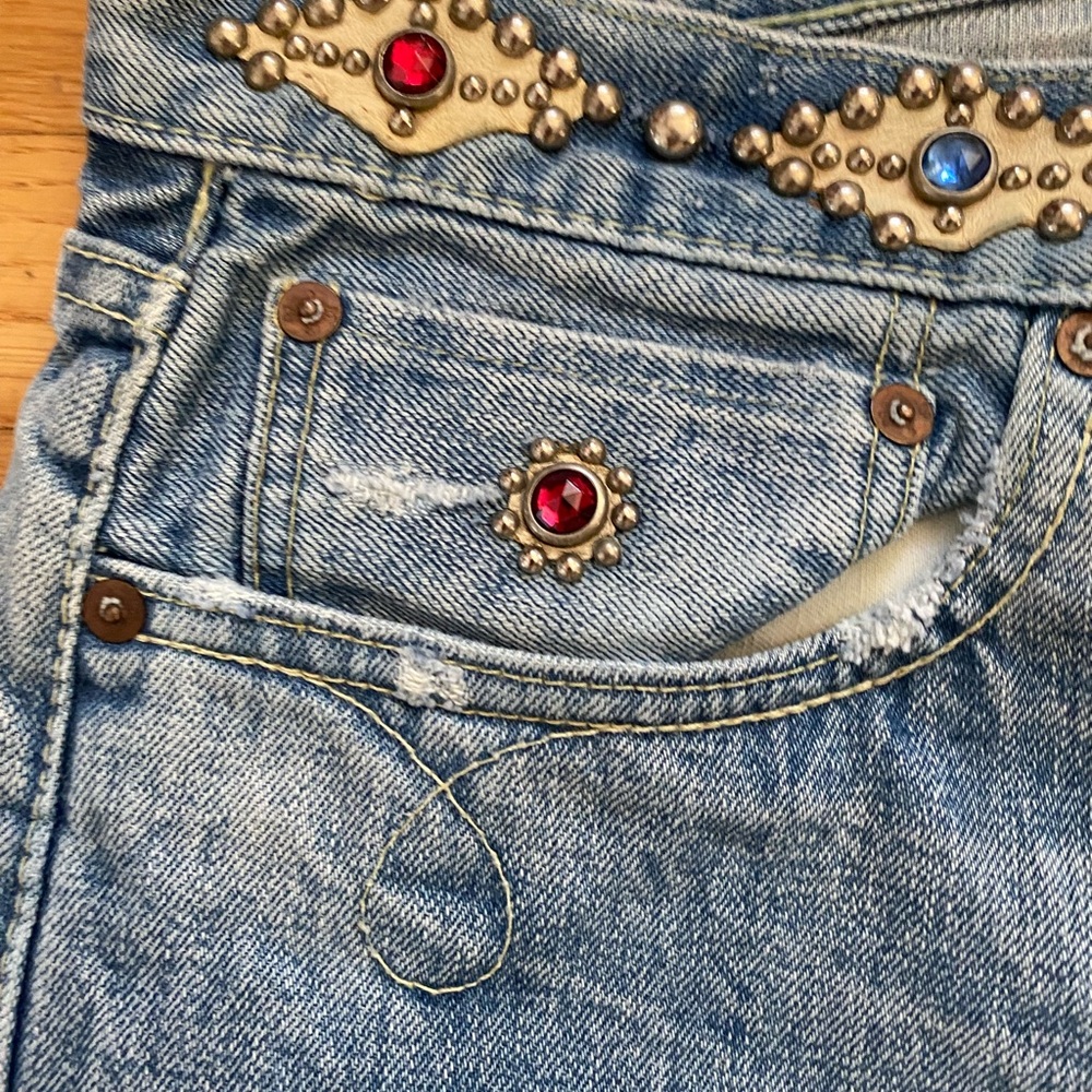 RRL (Ralph Lauren Double RL) jeweled and studded jeans, 33x32